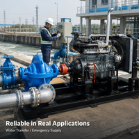 Pompe centrifuge industrielle à double aspiration horizontale 5KW à corps divisé haute pression pour transfert d'eau et protection incendie OEM
