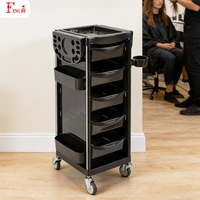 Chariot de Barbier en Plastique Durable à 5 Tiroirs pour Salon de Coiffure et de Beauté - Vente en Gros