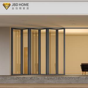 Porte pliante moderne en alliage d'aluminium - Cadre fin, double vitrage, isolation thermique pour usage extérieur, balcon, villa, commercial - Product Image 1