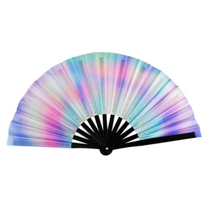 Custom Folding Bone Fan Colorful Rave Fans Vibrant Clacker Hand Fans for Festival Dancing Parties Decorative <b>Gifts</b> - Product Image 5