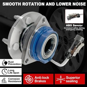 Conjunto de Cubo de Rodamiento de Rueda Delantera KNOLET CHB444001 para Chevy Impala, Lucerne, Venture, Cadillac DTS, Eldorado, Deville - Product Image 3