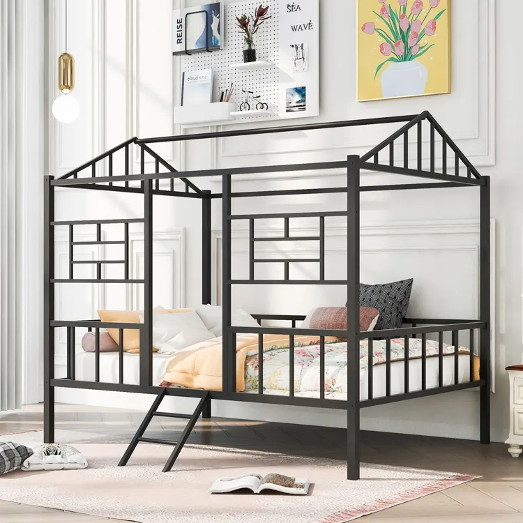 Reliable Quality Cheap Metal Twin Size House Loft Bed Low Loft Bed with Ladder Loft Bed Twin for Girls Boys