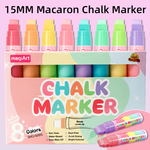 Marqueurs <span class=keywords><strong>Craie</strong></span> Macaron 8 Couleurs 15mm Jumbo Feutre Verre Stylos Humide & Sec Effaçable <span class=keywords><strong>Liquide</strong></span> <span class=keywords><strong>Craie</strong></span> Fenêtre Marqueurs pour Artistes de Tous Âges - Product Image 2