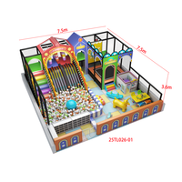 Vabibo TL026-01 Équipement de terrain de jeu intérieur, design compact, piscine à balles, triple toboggan, trampoline, espace de jeu sur le thème des personnages, personnalisé pour enfants