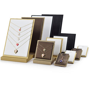 Plateau de présentation de bijoux en cuir PU de luxe, support pour bagues, boucles d'oreilles, colliers, pendentifs, organisateur de rangement pour bijouterie - Product Image 3