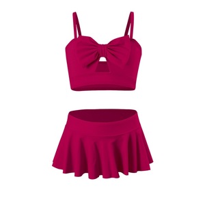 Ensemble <span class=keywords><strong>de</strong></span> maillots <span class=keywords><strong>de</strong></span> <span class=keywords><strong>bain</strong></span> pour enfants et parents, jupe à volants <span class=keywords><strong>de</strong></span> couleur unie, maillot <span class=keywords><strong>de</strong></span> <span class=keywords><strong>bain</strong></span> pour enfants - Product Image 5