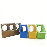 Mangeoires et Contenants Automatiques en Plastique Colorés à 3/2/1 Trous pour Pigeons, Cailles et Poulets