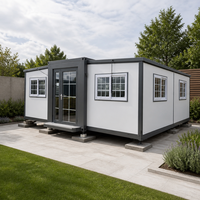 Maison conteneur préfabriquée pliable avec panneaux sandwich, maisonnette modulaire détachable 4 chambres pour camping en zone isolée