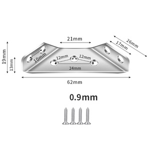 Support d'angle triangulaire en acier inoxydable à plusieurs trous pour renforcement, connecteur de quincaillerie de meubles, fourni par l'usine - Product Image 4