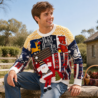 Nouveau design de sweat-shirt de Noël original pour homme, vêtements unisexes, ensemble assorti pour couple, sweat-shirt de Noël festif
