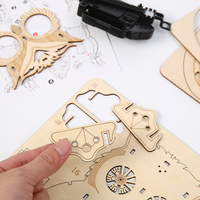 Horloge de table en bois 3D en forme de hibou, modèle artisanal en bois à collectionner, DIY, grande quantité