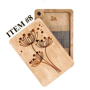 Estuche Organizador de Agujas de Coser y Tejer de Madera Cortado con Láser, Porta Agujas de Madera, Regalo - Product Image 2