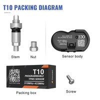 Nouveau capteur TPMS 2-en-1 315 & 433 MHz FOXWELL T10 T20 universel pour la surveillance des pneus de voiture, compatible avec Autel MX-One pour toutes les voitures