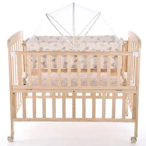 Chinese factory direct sale wooden crib high quality crib with silent casters