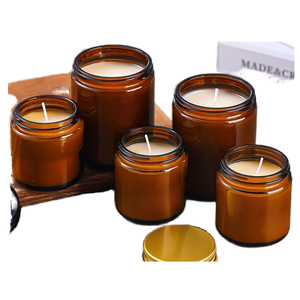 Venta al por Mayor de Frascos de Vidrio Vacíos para Velas de 100ml y 250ml, Transparentes/Ámbar, con Etiqueta Personalizada y Tapa Metálica - Product Image 6
