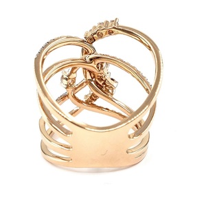 2021 Offres Spéciales Spécial À La Mode Fine Bijoux 18k Or Rose 100% Naturel Diamant Rond Hyperbole Anneau pour Dame Usage Personnel - Product Image 3