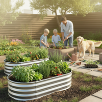 GADI Bac à légumes surélevé en métal moderne avec trous de drainage, 2 ensembles de bacs galvanisés pour légumes, fleurs, herbes et succulentes