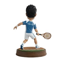 Figurine de joueur de tennis personnalisée en polyrésine, base de figurine sportive, décoration de bureau, jouet à tête oscillante, peinte à la main, vente en gros