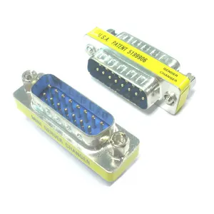 DB15 broches 2 ligne mâle à femelle adaptateur RS232 tête du port série femelle à mâle conversion 3 rangée d-sub 15pin