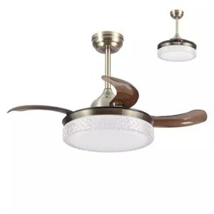 Lamp Light Luxury Crystal <b>Fan</b> Chandelier Living Room <b>Bedroom</b> Golden Variable Frequency Full Spectrum <b>Ceiling</b> Light - Product Image 1