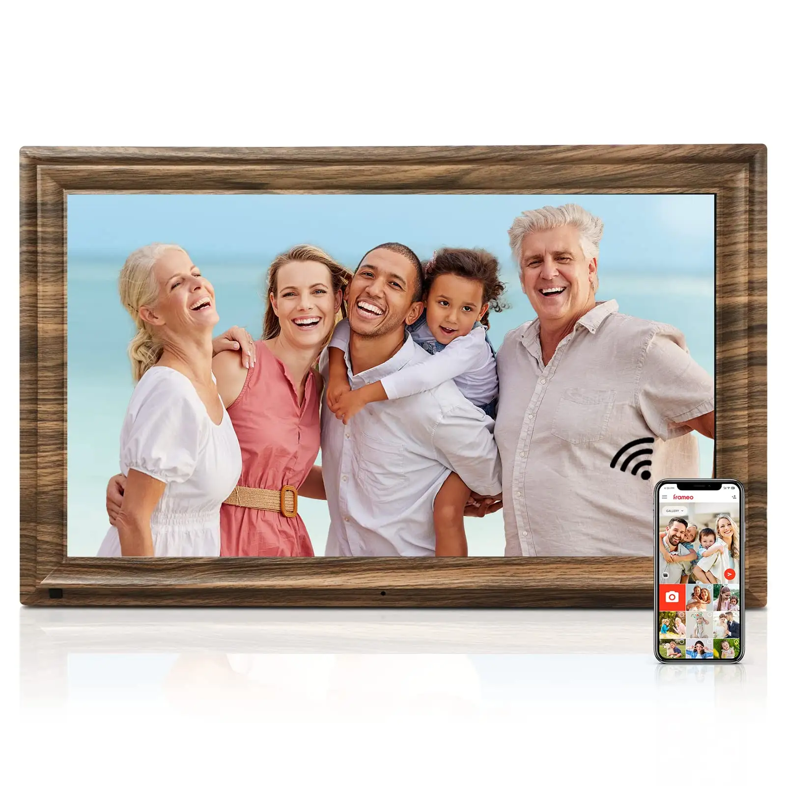 Desktop HD Display Auto-rotazione antico digitale in legno cornice per foto Collage decorazione da parete cornici in legno