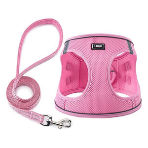 HIPHOPPET tidak ada tarik Step-in tali kekang anjing dengan Set reflektif jaring lembut dapat disesuaikan rompi untuk anak anjing kecil besar dan kucing - Product Image 1