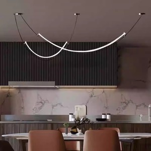 Lámpara Colgante de Diseño Artístico Creativo, Estructura Ligera, Forma Ovalada, Cuerpo Dorado, Fuente de Luz LED, para Cocina Moderna Minimalista - Product Image 3