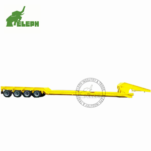 Semi-remorque utilitaire à <span class=keywords><strong>chargement</strong></span> frontal en acier, porte-excavatrice, à col <span class=keywords><strong>de</strong></span> cygne détachable, type lowboy à plateau bas - Product Image 3