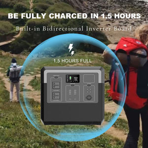 Système d'alimentation portable à énergie solaire pour le camping et les activités de plein air, batterie de secours 1500w 2400w - Product Image 5