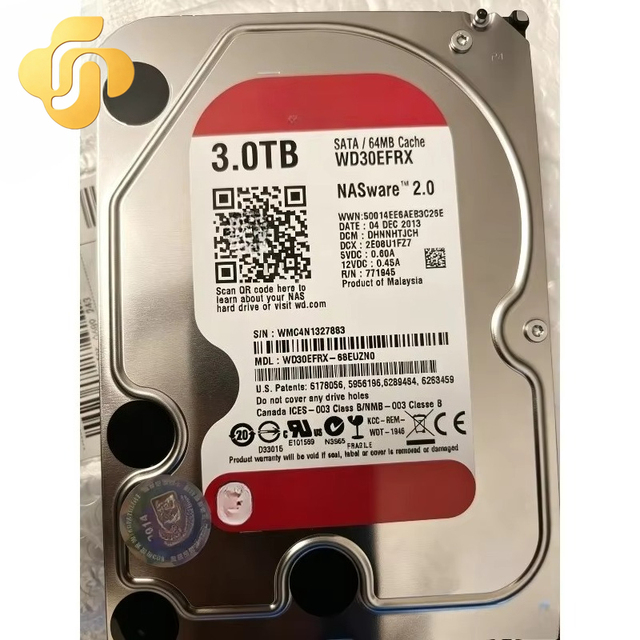 Internal Red 3TB SATA 6Gbps 5400RPM 64MB Cache 3.5in HDD WD30EFRX NAS Hard Drive RAID Storage for Desktop PC Server