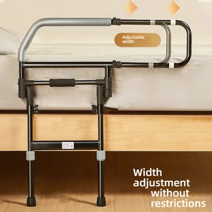 <b>Bed</b> Rails for Elderly Safety with Adjustable Heights Storage Pocket Seniors <b>Slides</b> Under Matressbed Cane Guard <b>Bed</b> Handles Bars - Product Image 1