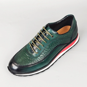 Chaussures décontractées en <span class=keywords><strong>cuir</strong></span> de vache pour hommes, à lacets, respirantes, imperméables, semelle en caoutchouc, bout rond, été, taille 38-46, noir, bleu, marron, vert - Product Image 2