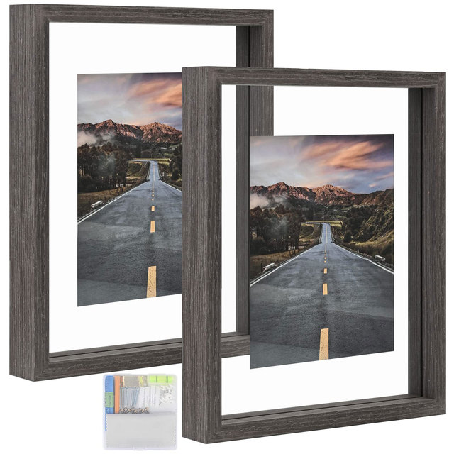 Removable Simple and Easy Photo Frame 8x10 Photo Frame Double Glass Wall Arts Wooden Picture Photo Frame