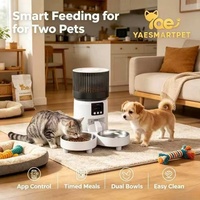 Pengumpan Hewan Peliharaan Pintar 2.4G WiFi Kontrol Aplikasi Dispenser Otomatis Kamera 3MP Rekam Suara Porsi Terjadwal Mangkuk Ganda Anti Macet