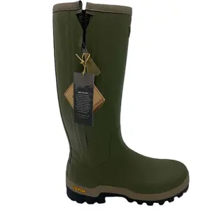 Vibram Outsole Harkila Style Waterproof Neoprene Wellington Boots Rubber Wellies With Zipper