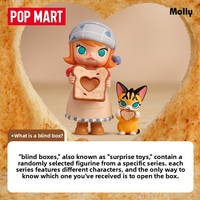 POPMART MOLLY Bread Head Series Figurine d'action en ABS et PVC, Jouet de dessin animé, Boîte mystère, Produit officiel, Décoration, Cadeau, Échelle 1:144