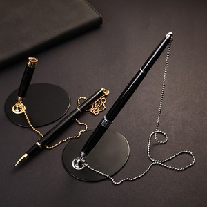 Venta <span class=keywords><strong>al</strong></span> por mayor Base fija con cadena Metal escritorio pluma Hotel Conferencia Banco mano cuenta firma negocios regalo bola - Product Image 2