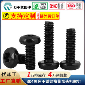 304 Stainless Steel Black Round Head Torx Screws M2 M3 M4 M5 M6 M8 Metric Standard Thread Anti Theft Screw - Product Image 5
