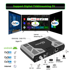 OEM 4K Hybrid Android DVB-S2+T2+C Combo TV Box H265 Hevc FTA Decoder Satellite Terrestrial TV <strong>Receiver</strong> 2+16GB <strong>4</strong>+32GB Set-Top Box - Product Image 2