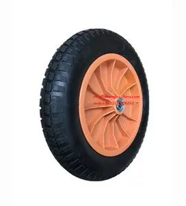 Roda barrow roda busa poliuretan 13x3 tubeless dengan Ruji warna 3.00-8