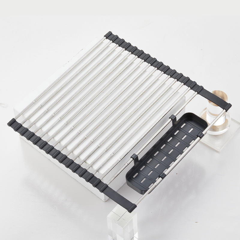 16-Hole Drain Rack + Knife and Fork Black