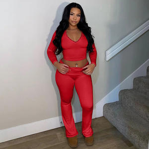 Хит продаж, хлопковая футболка из полиэстера, комплект из 2 предметов, брюки, уличная одежда для женщин, одежда для отдыха, комплект из двух предметов - Product Image 2