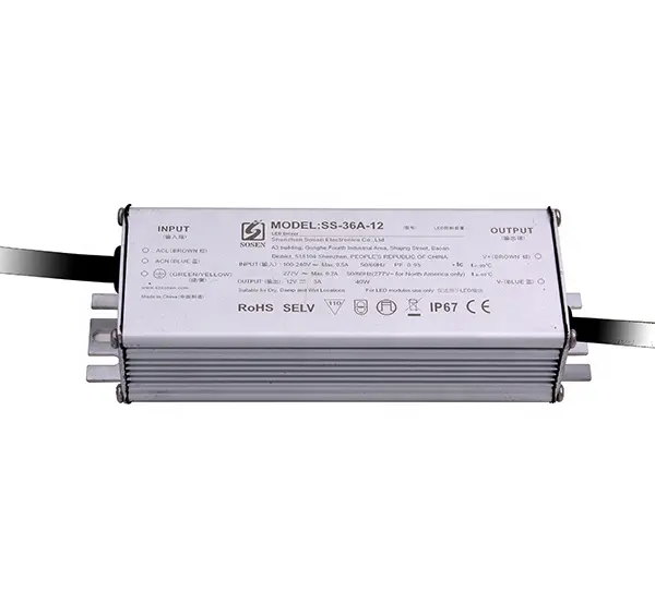 36w 12v 24v SS-36A-12 SS-36A-24 IP67 impermeable de tensión constante controlador led regulable