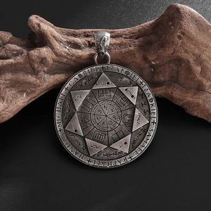 Collar con Colgante del Sello de Salomón, Círculo Mágico de los Siete Ángeles, Amuleto de la Suerte Vintage Punk Personalizado para Hombre, Regalo de Joyería - Product Image 3