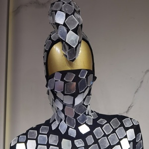 Venta <span class=keywords><strong>de</strong></span> fábrica Sexy Silver Cosplay Ropa reflectante Traje <span class=keywords><strong>de</strong></span> <span class=keywords><strong>serpiente</strong></span> con anteojos para <span class=keywords><strong>mujer</strong></span> para fiestas DJ Club Shows Ballroom Dance - Product Image 6