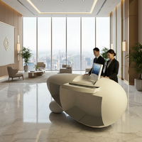 Eiförmiger Empfangstresen aus Fiberglas, Großes Modernes Design für Bürogebäude, Hotels, Schönheitssalons und Spas, Langlebig und Individuell Anpassbar