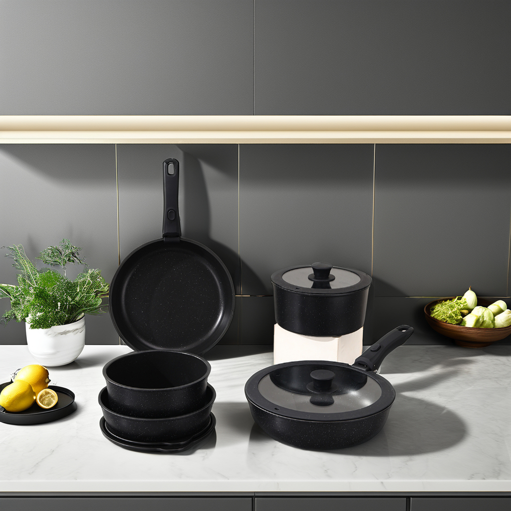 High Quality Luxury Metal Full Set Non-Stick Detachable Frying Pan Soup Pot Milk Pot 3-Piece Glass/Silicone Covers Eco-Friendly · image 3