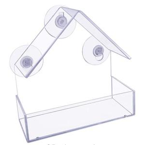Mangeoire à oiseaux sauvages en acrylique à ventouse puissante, pour toutes les saisons, extérieur, jardin, fenêtre, mangeoire à graines pour oiseaux transparente pour l'observation des oiseaux dans la cour - Product Image 2