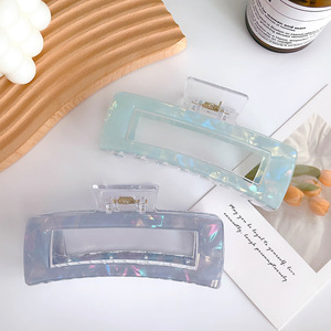 Fermagli per Capelli in Acrilico Semplici Rettangolari a Doppio Braccio con Molla 8cm per Uso Quotidiano - Product Image 5