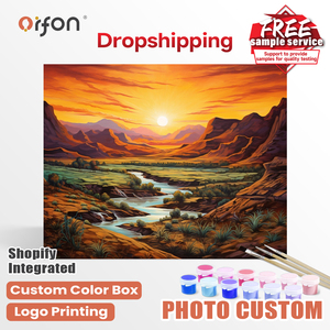 Kit <span class=keywords><strong>de</strong></span> <span class=keywords><strong>peinture</strong></span> par numéros ORFON pour débutants <span class=keywords><strong>en</strong></span> dropshipping, <span class=keywords><strong>peinture</strong></span> <span class=keywords><strong>acrylique</strong></span> <span class=keywords><strong>en</strong></span> gros, <span class=keywords><strong>coucher</strong></span> <span class=keywords><strong>de</strong></span> <span class=keywords><strong>soleil</strong></span> sur les montagnes et les rivières - Product Image 1